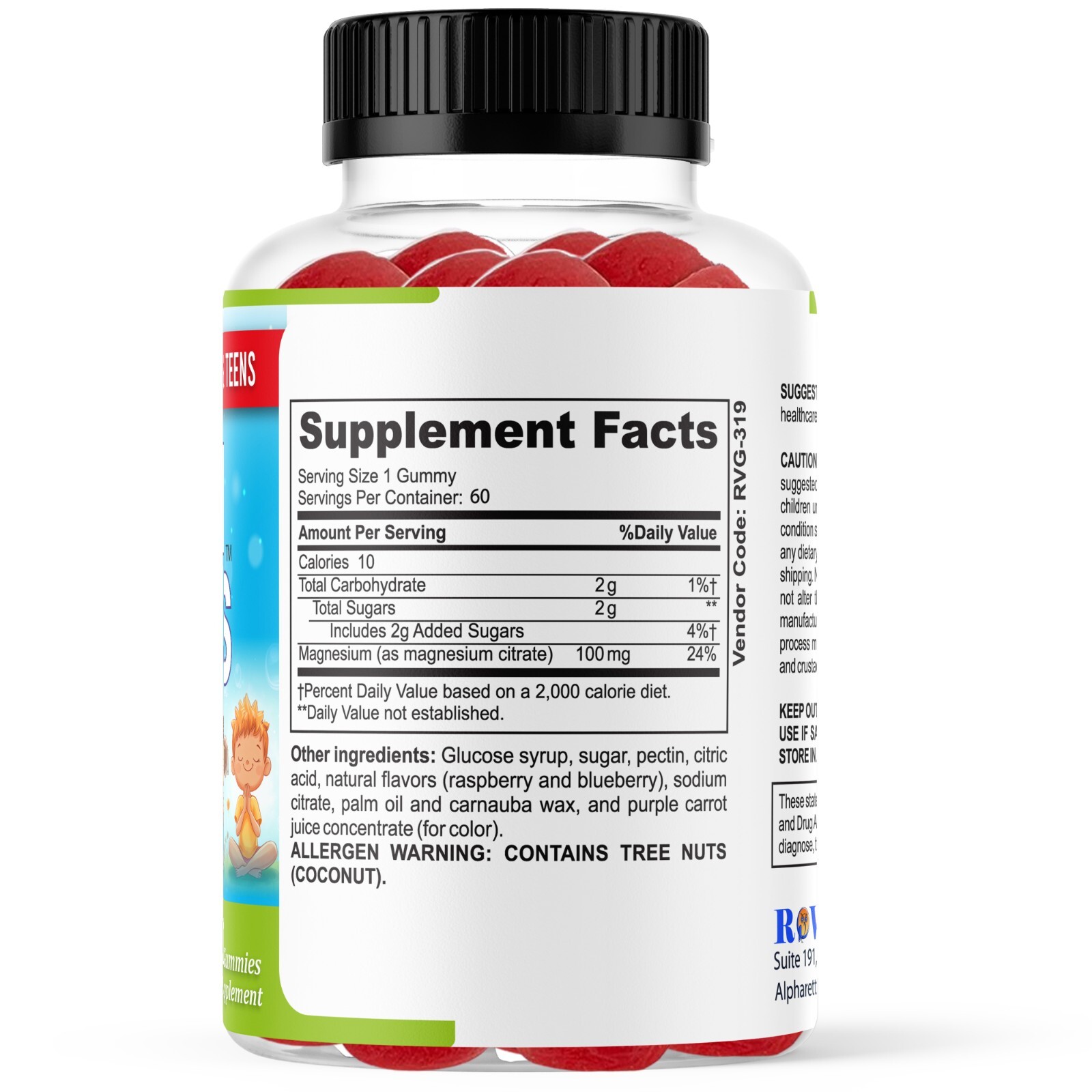 Calm Genius Magnesium Gummies for Kids – 100mg – 60 Gummies
