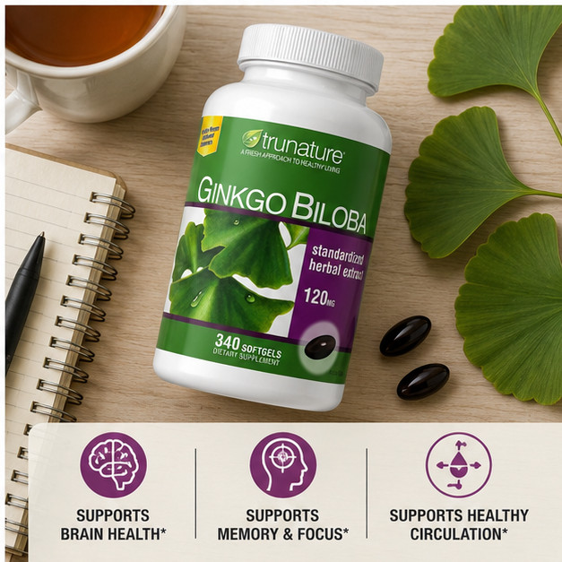 2-Pack Trunature Ginkgo Biloba 120mg, 340 Softgels