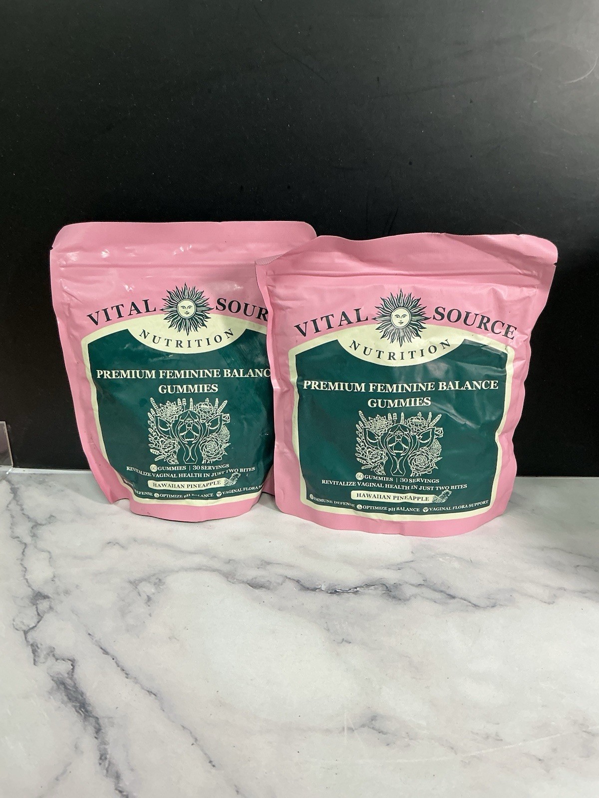 2X Vital Source Nutrition Premium Feminine Balance Gummies Hawaiian Pineapple