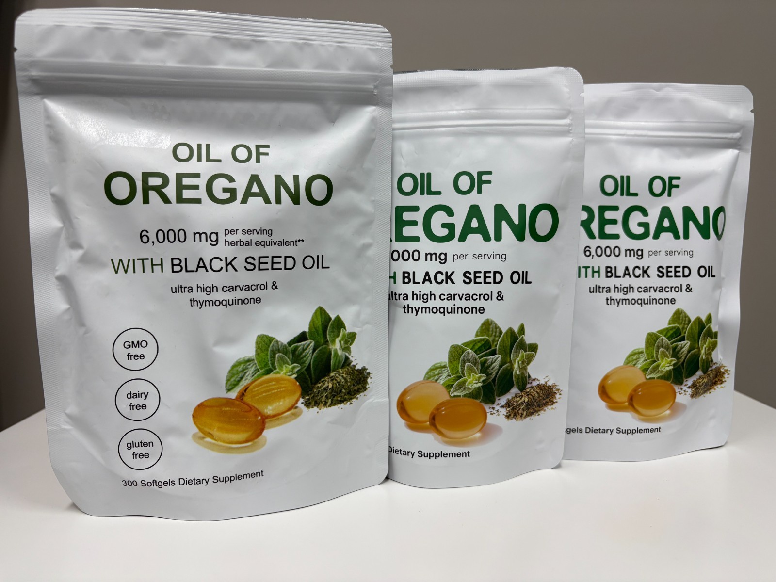 Micro Ingredients 2in1 Oregano Black Seed Softgels 4X Carvacrol 300ct Immune