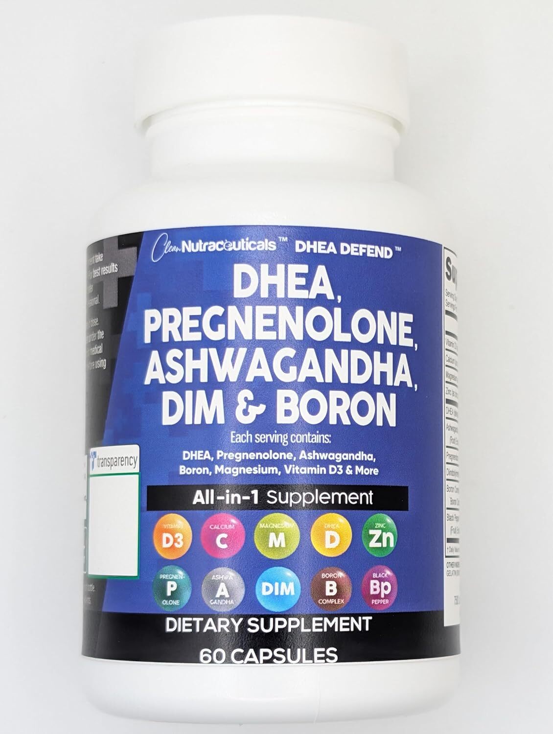 DHEA 200Mg Supplement Pregnenolone 100Mg for Men & Women with DIM Ashwagandha Bo