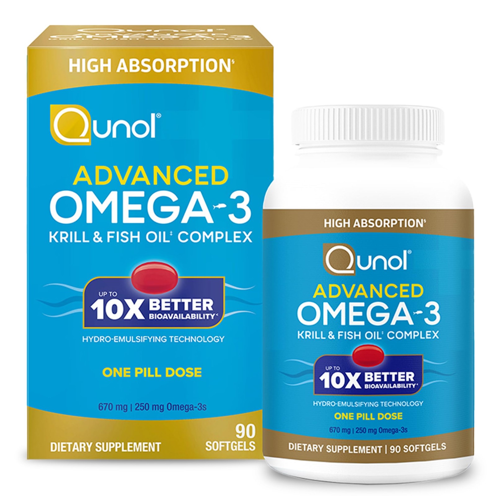 Advanced Omega 3 Krill and Fish Oil Complex, 10x Better Bioavailability, One …