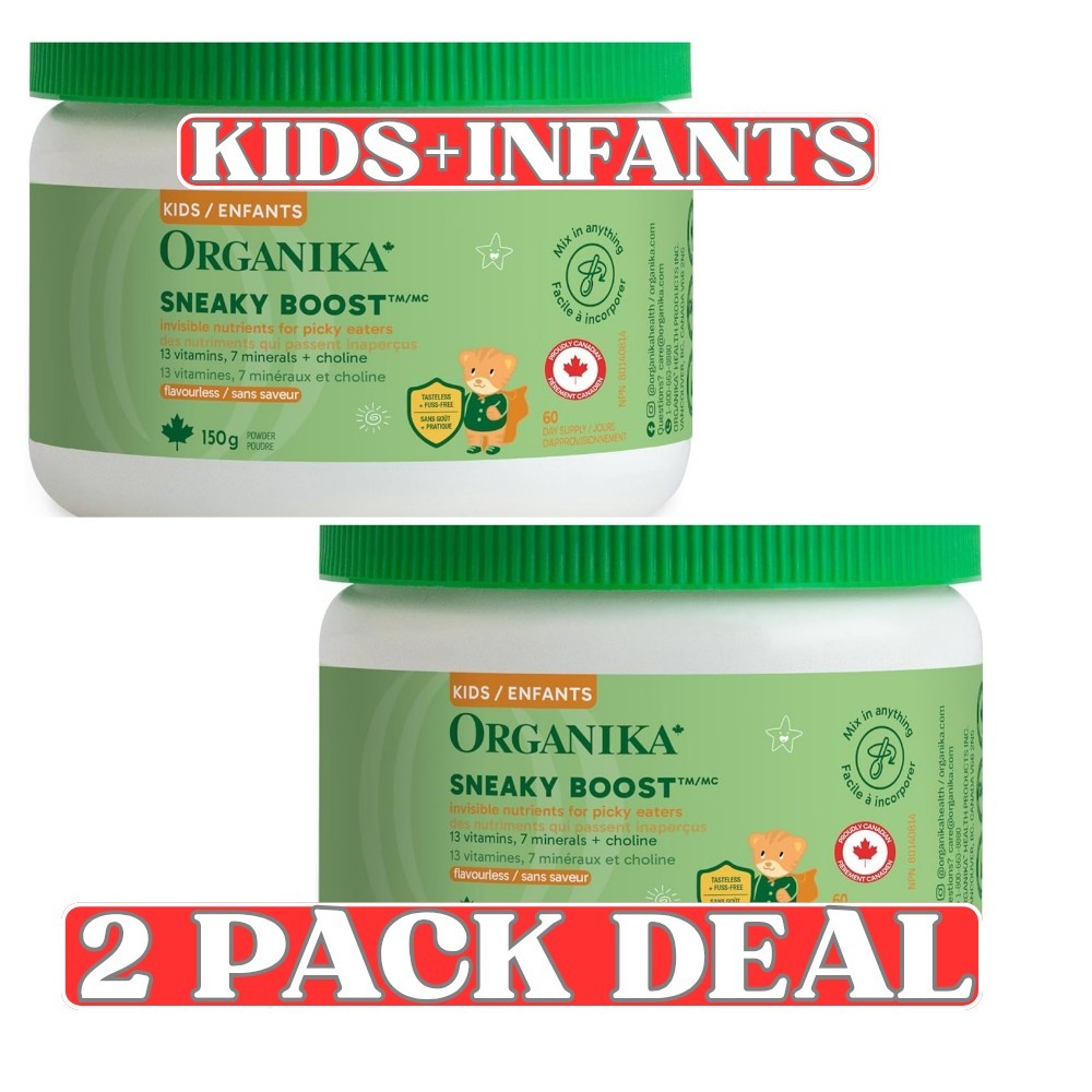 Organika Sneaky Boost Kids-Vitamins + Minerals-2 Pack – 150g Each
