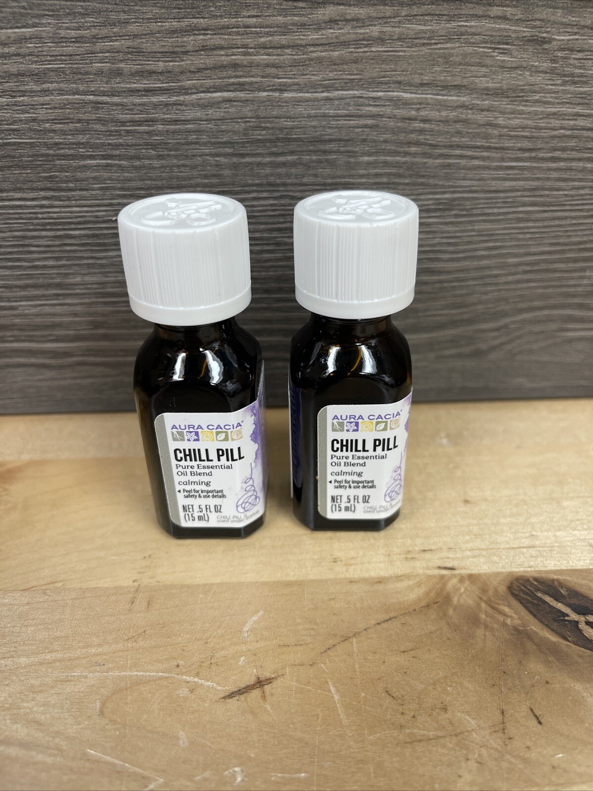 2 Pack Aura Cacia Essential Solutions Oil Chill Pill 0.5 oz Oil New