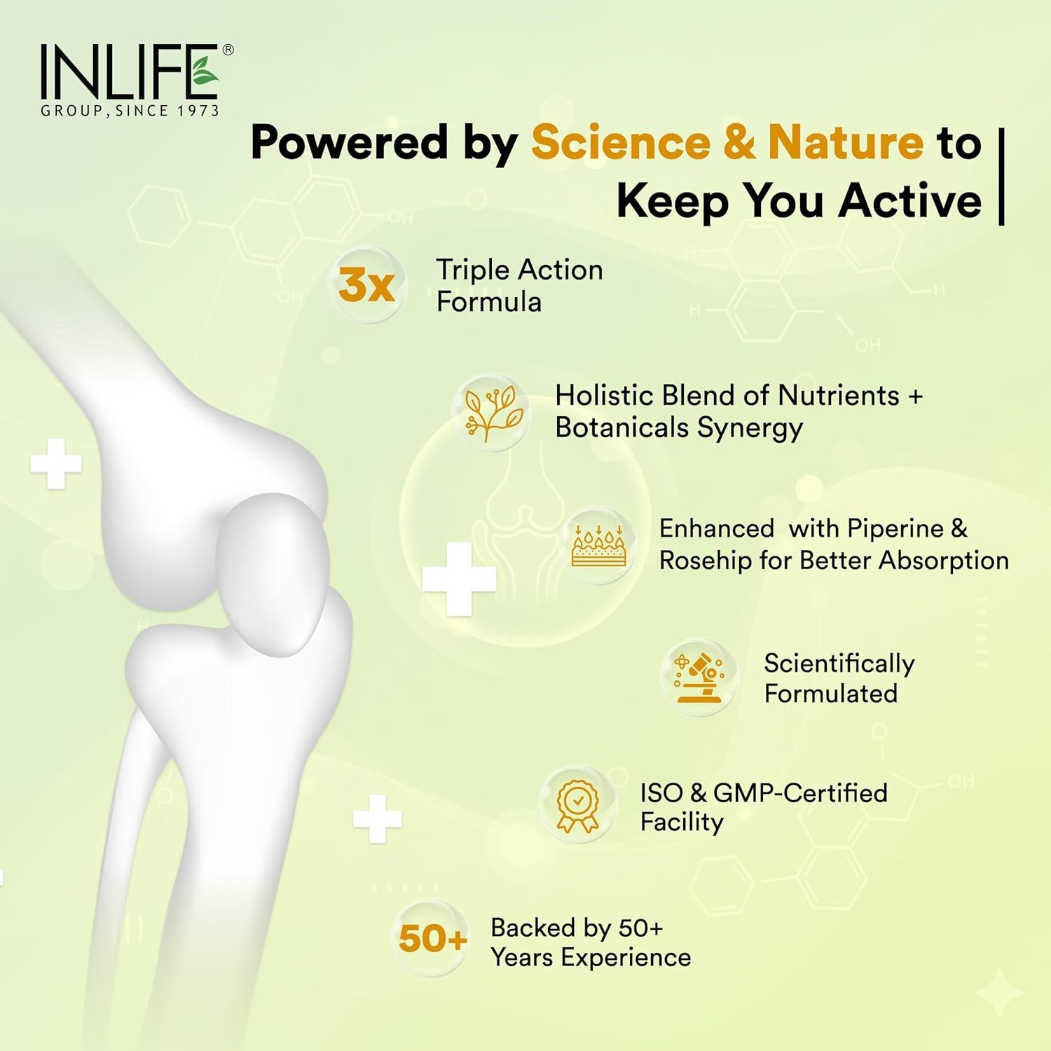 Glucosamine with Chondroitin MSM Collagen Type II Hyaluronic , Vitamin D3 60 tab
