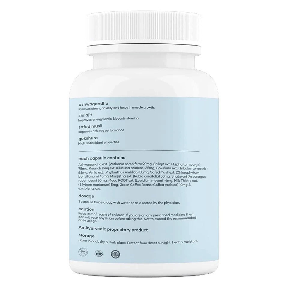 Mars by GHC Surge Max Contains Shilajit, Ashwagandha, 60Cap Pack of 1.