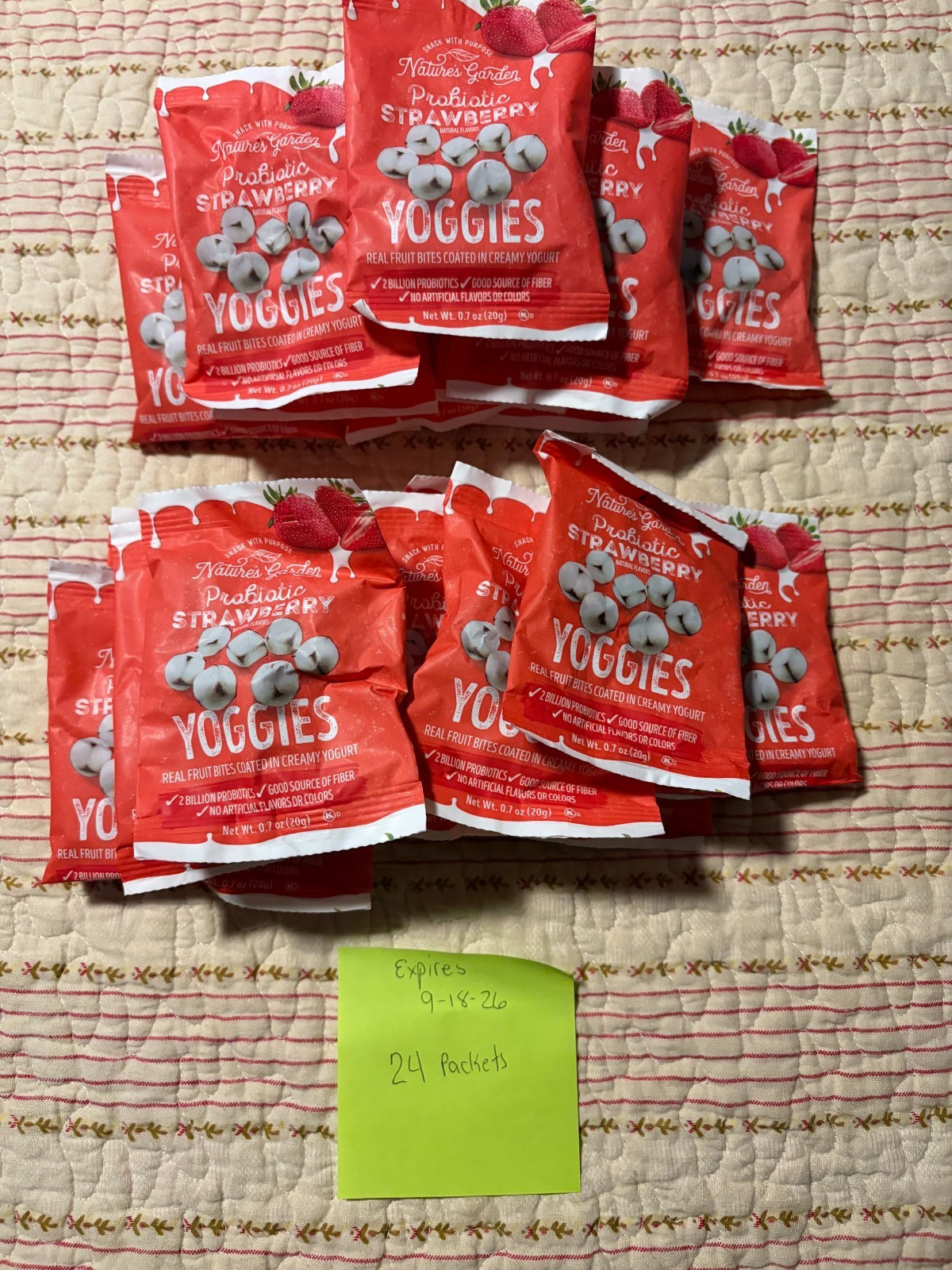 Nature’s Garden, Probiotic Strawberry Yoggies, 0.7 oz, 54 Individual Pouches