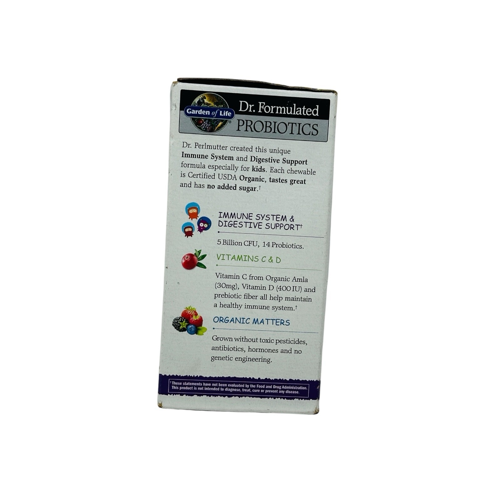 Dr. Formulated Probiotics, Organic Kids + Probiotics + Vitamins C & D Exp 08/26