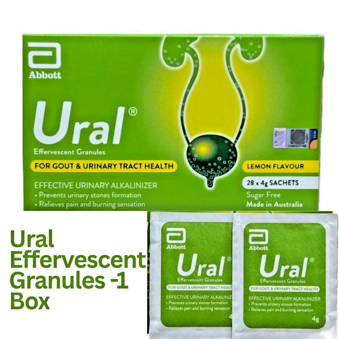 Abbott Ural Effervescent Granules Gout & Urinary Tract Health Lemon Flvr 28sx4g