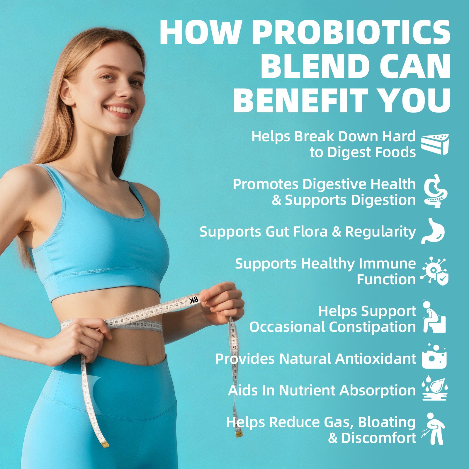 Digestive Enzymes 120 Capsules, Probiotics Gas, Constipation & Bloating Relief
