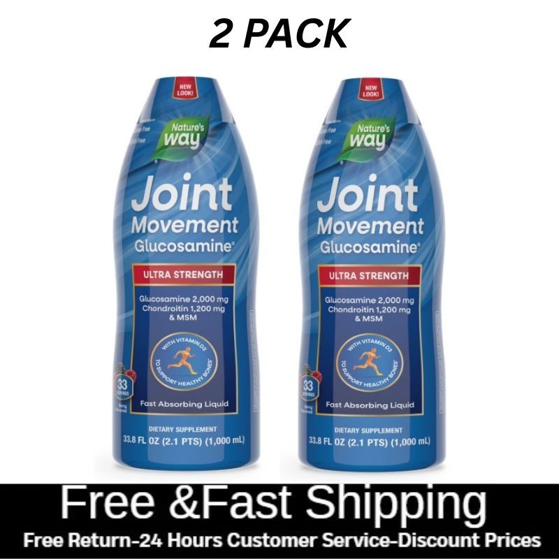 2Pk Nature’s Way Joint Movement Glucosamine Extra-Strength Liquid 33.8 fl. oz.