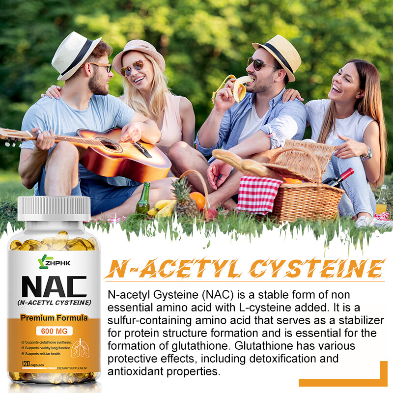 NAC N Acetyl Cysteine 600mg | 120 Caplets | Non-GMO, Gluten Free | by ZHPHK