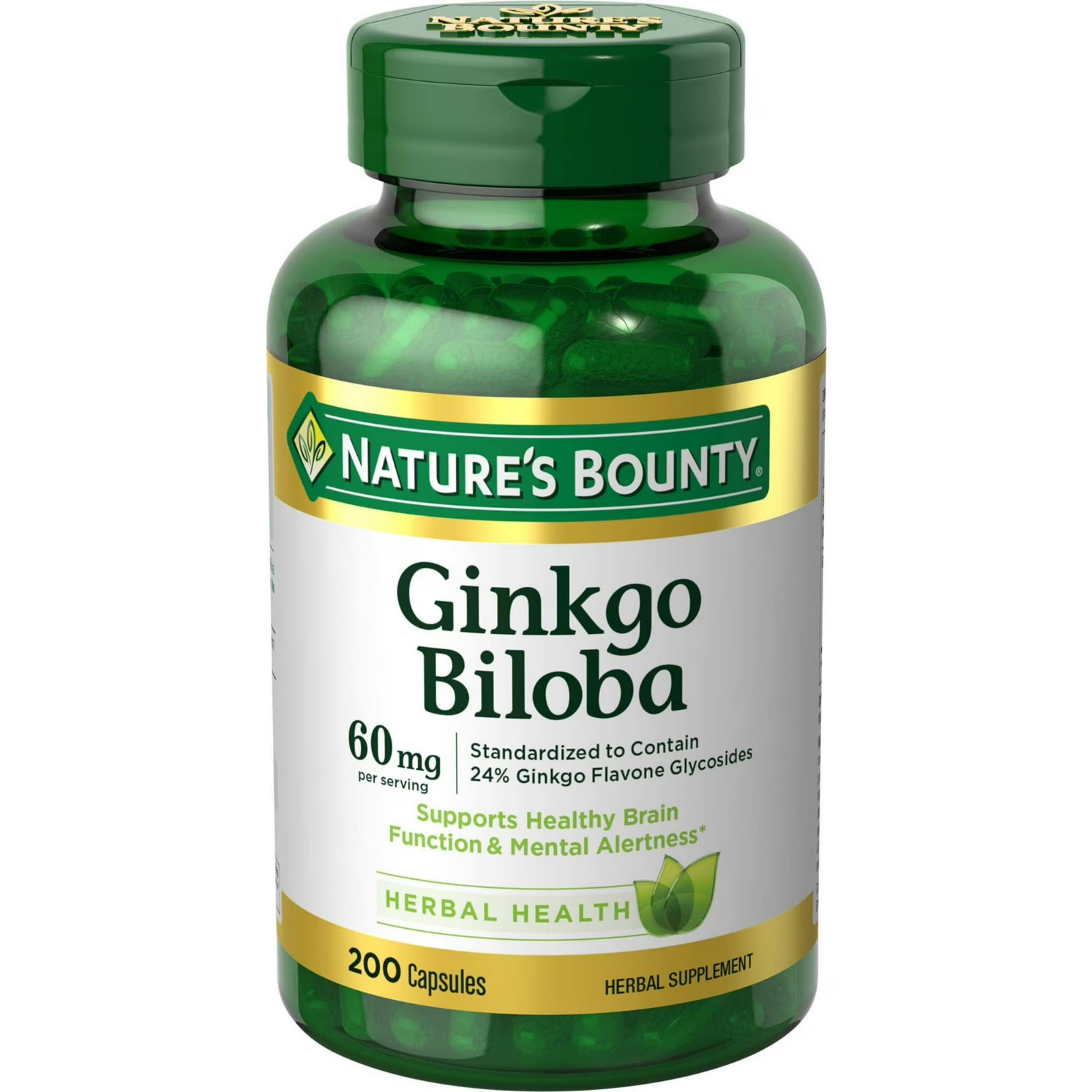 Natures Bounty Ginkgo Biloba 60 Mg 200 Capsules 17243