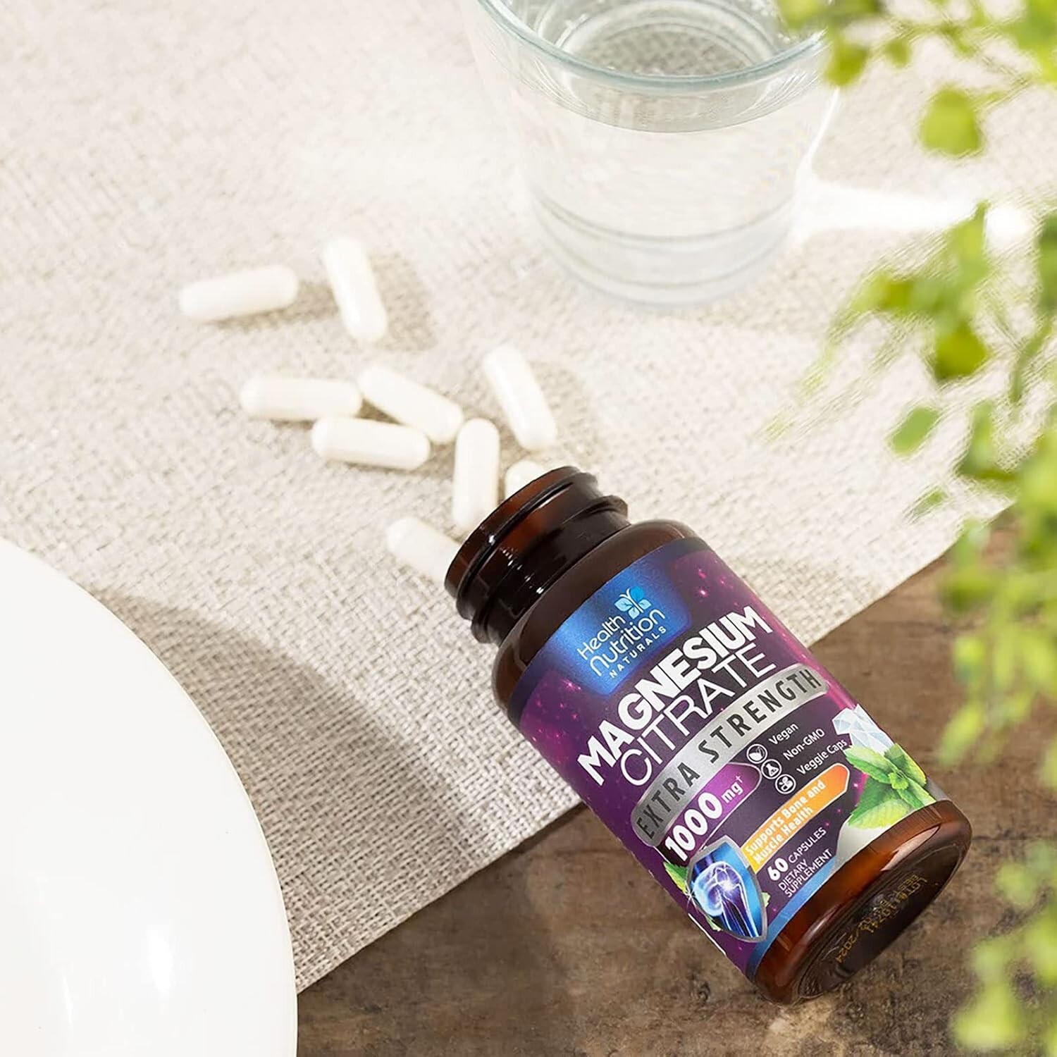 Magnesium Citrate Capsules 1000mg – Max Absorption Magnesium Powder for Muscle