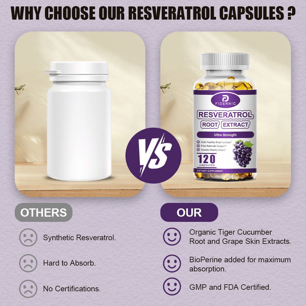 Resveratrol Extract 60 /120Capsules Heart Brain Wellness Support