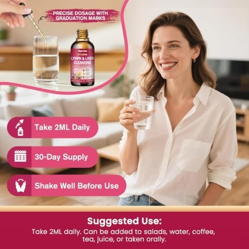 Lymphatic Drainage Drops with Milk Thistle & Burdock Root, Mixed Berry 4 Fl Oz