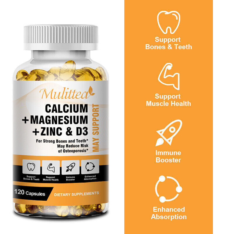 Calcium Magnesium Zinc with Vitamin D3 Strong For Bone Health Muscle Improvement