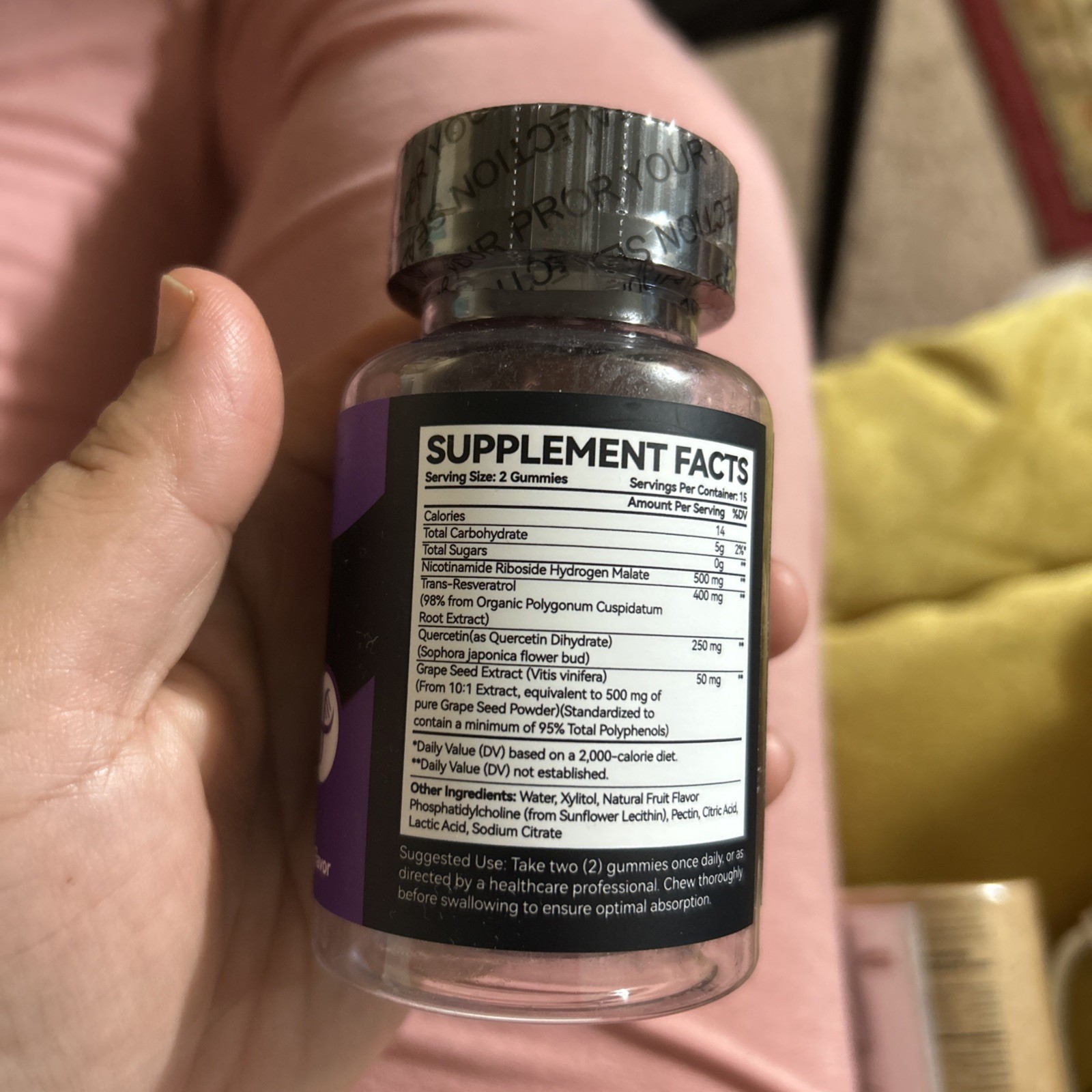 iBesDina Nicotinamide Riboside Resveratrol Quercetin Skin Aging Gummies 30 Berry