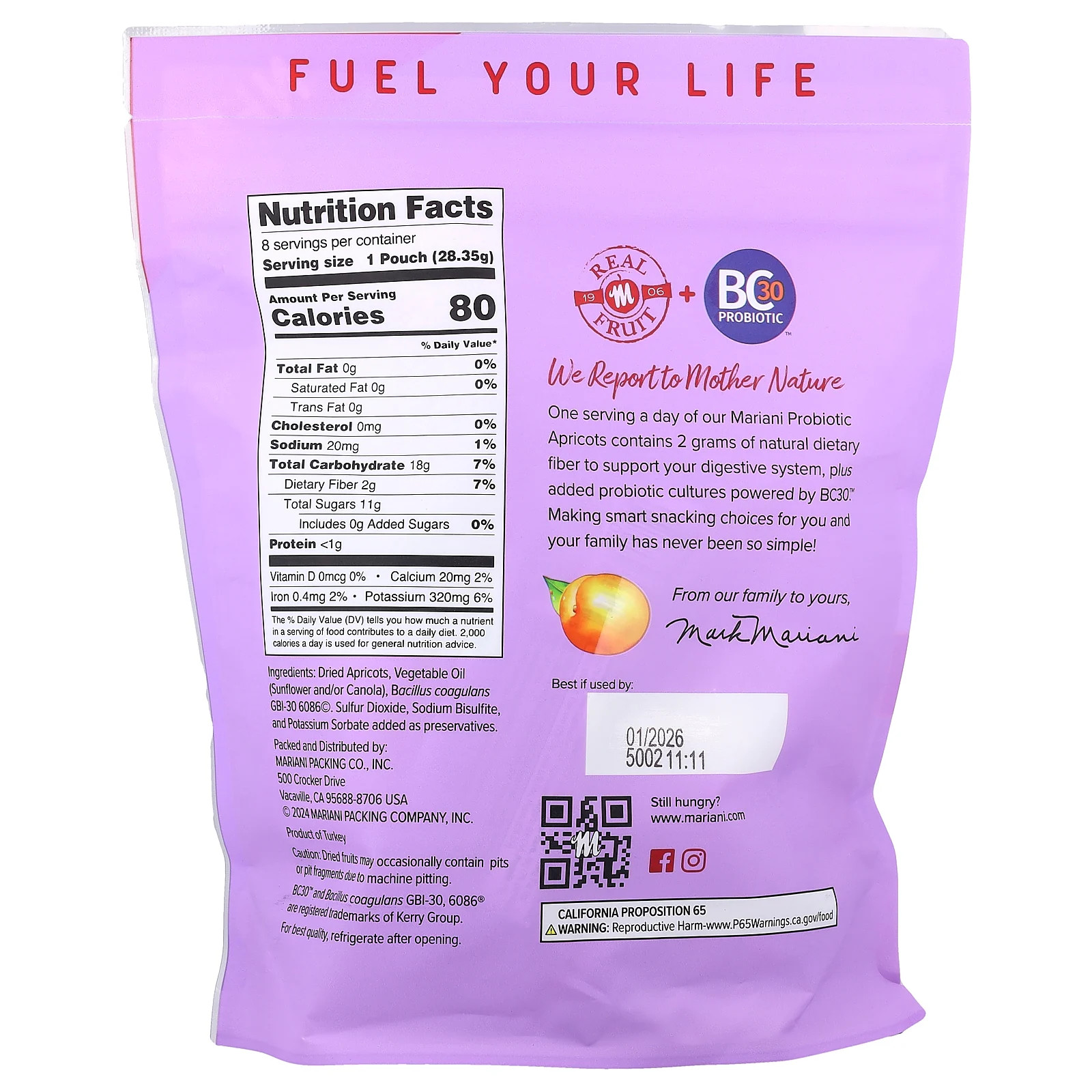Probiotic Apricots, 8 Pouches, 1 oz (28.25 g) Each