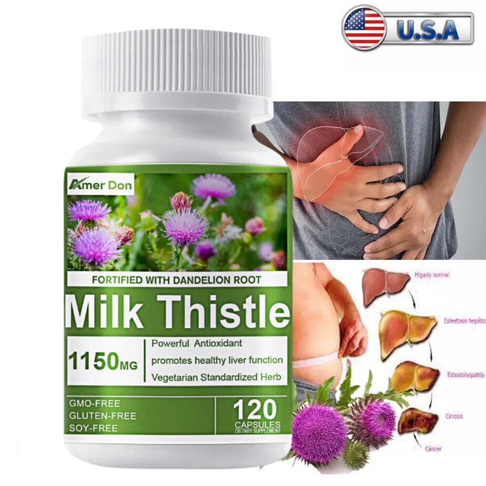 liver clean health support fat naturals detox cleanse 120 caps + Milk Thistle