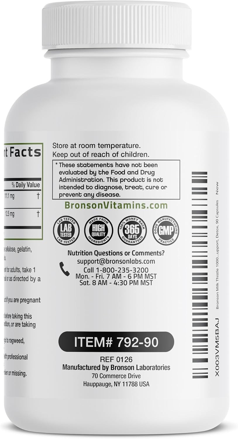 Milk Thistle Silymarin Marianum & Dandelion Extract, 90 Capsules | 2-In-1 Liver