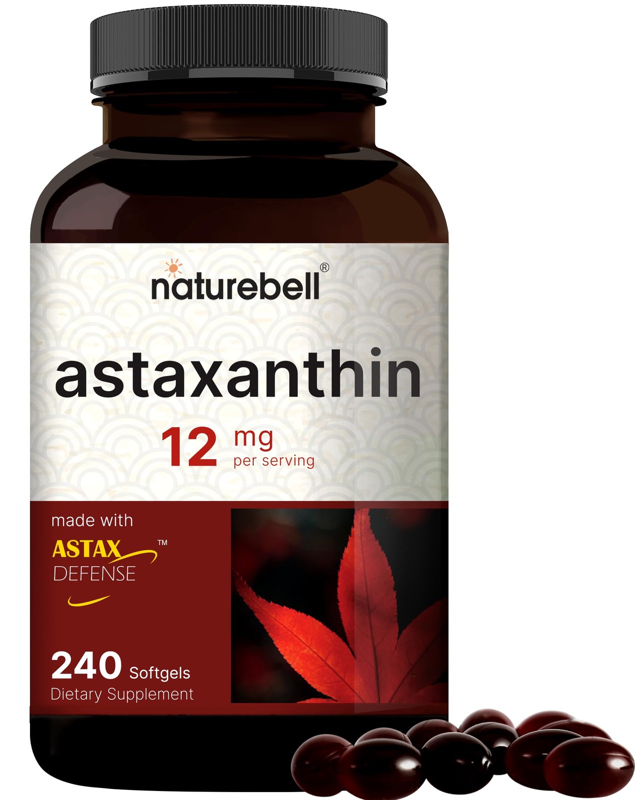 NatureBell Astaxanthin 12mg, 240 Softgels | Natural 240 Count (Pack of 1)