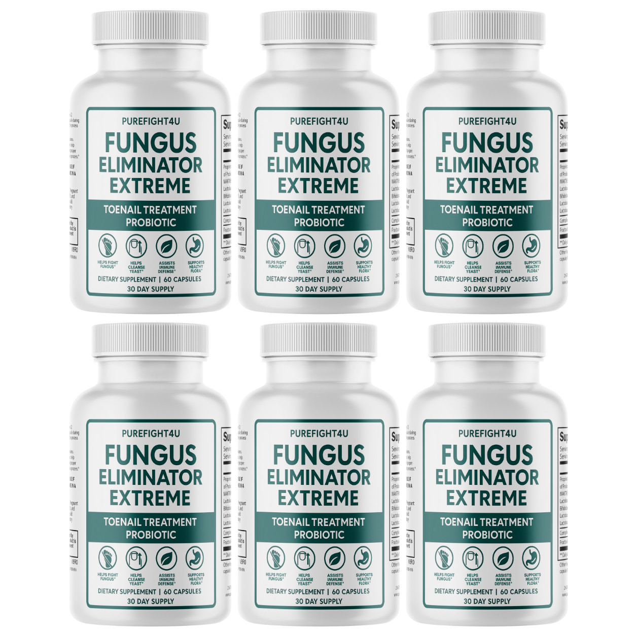 Fungus Eliminator Extreme Pills, Nail Fungus & Skin Health Support – 6 Bottles