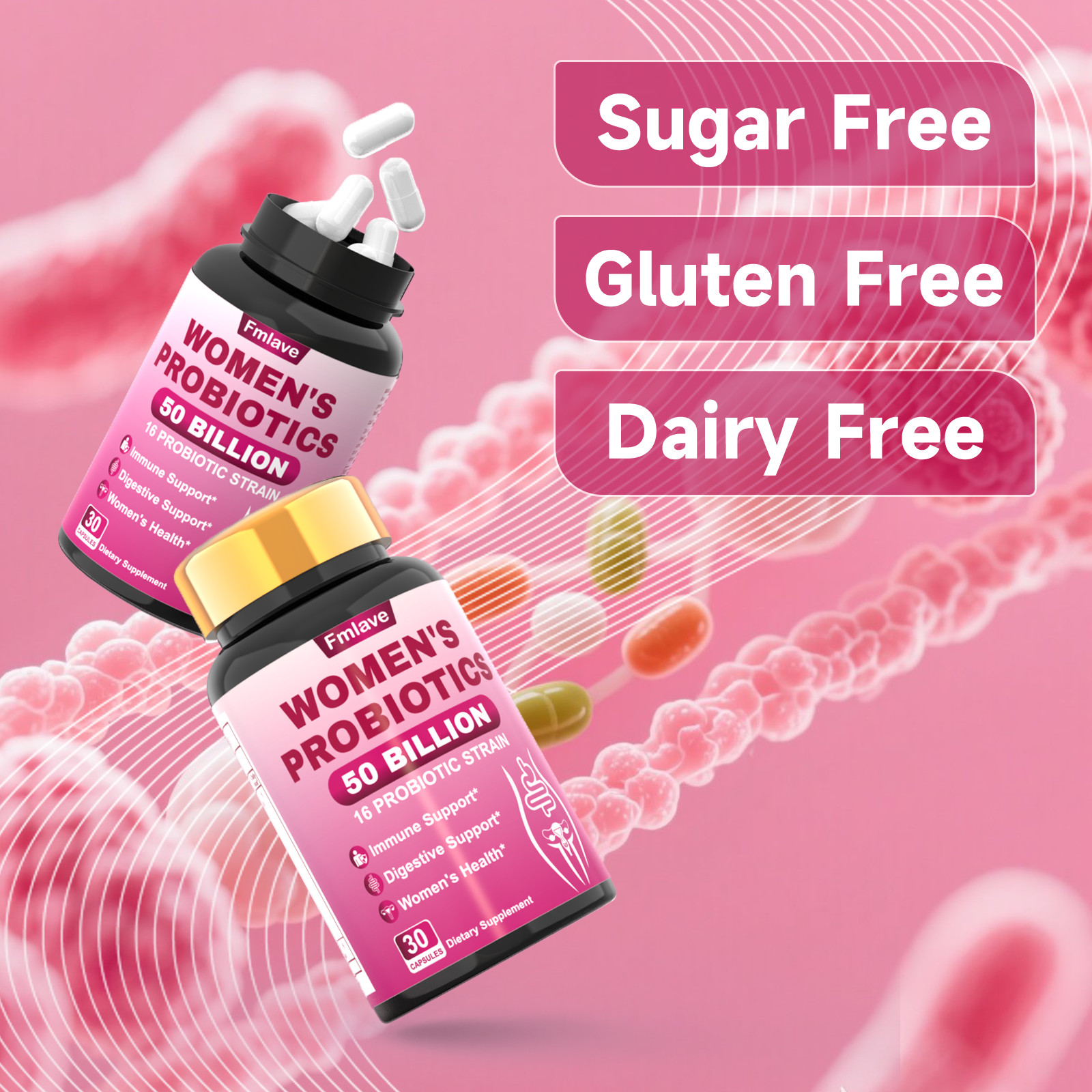 Women’s Probiotics 50 Billion CFU 16 Probiotic Strains Digestive, Vaginal Health