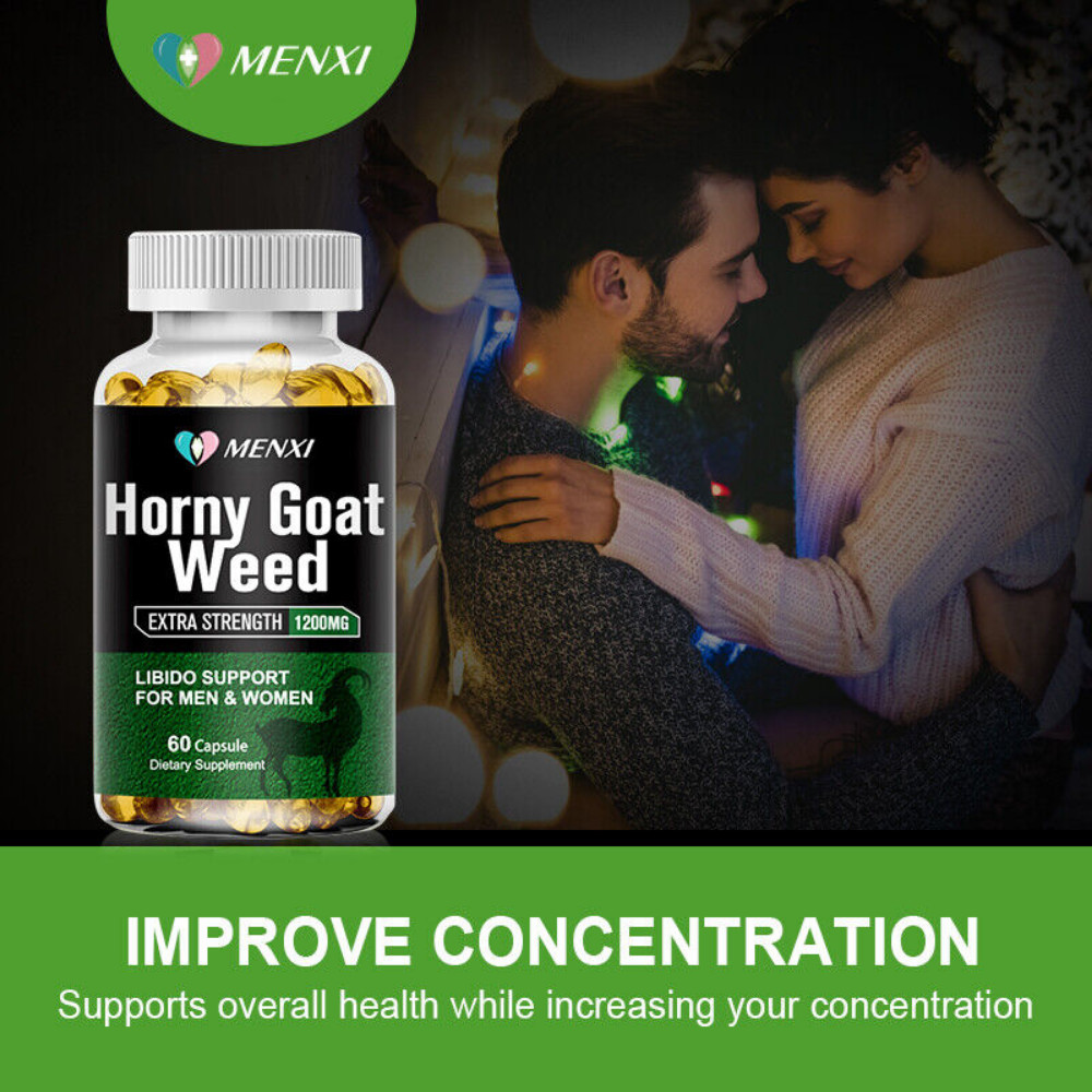 Horney Goat Weed Capsules Extra Strength 1200mg Libido Support for Men & Women