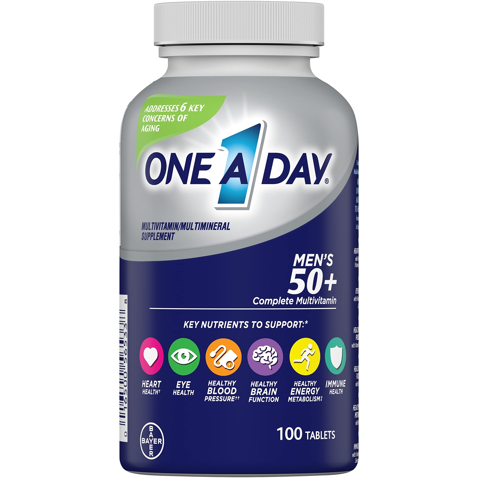 Men’s 50+ Multivitamins, Supplement with A, C, D, E and Zinc for Immune Healt…