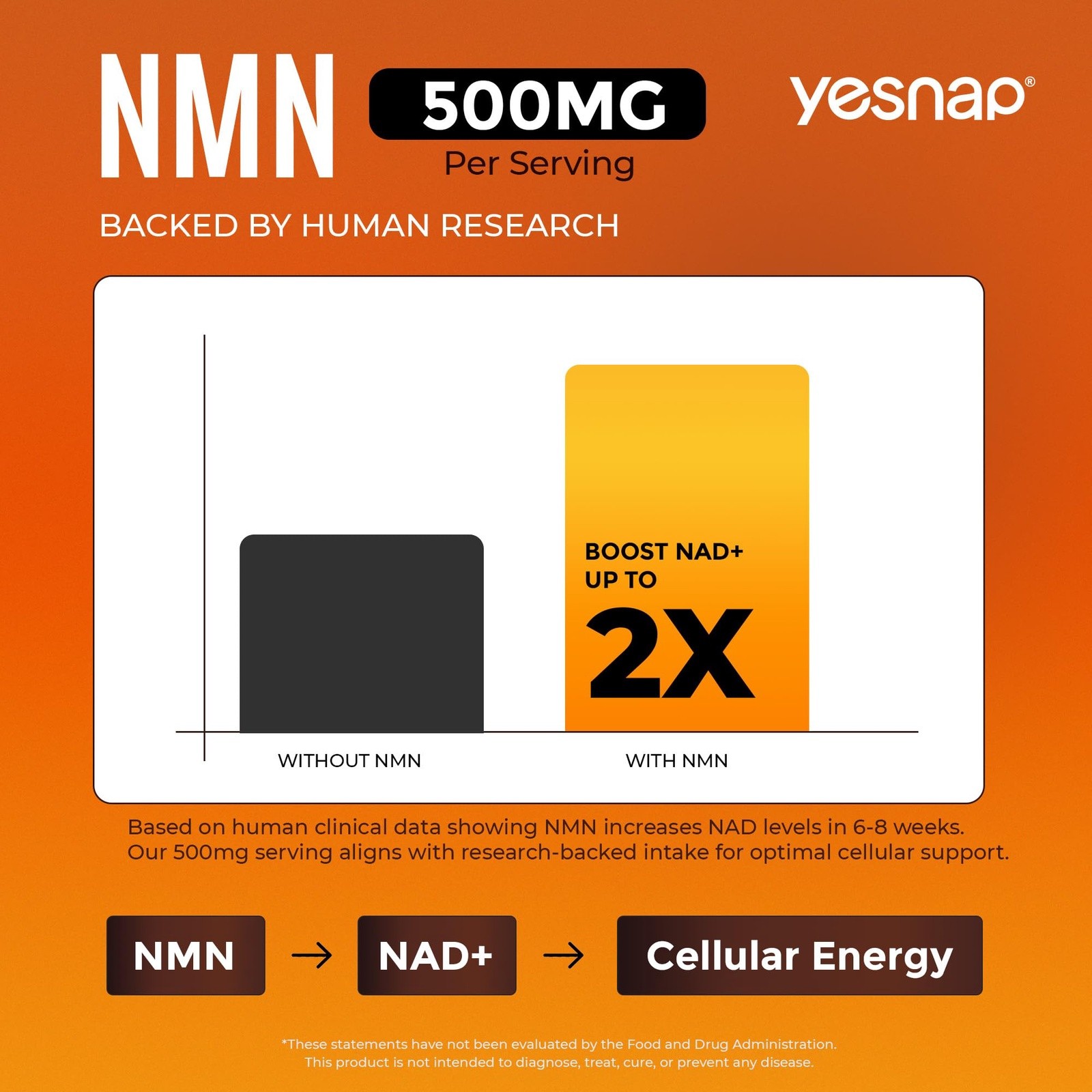 Yesnap NMN Liquid Supplement NAD+ 7-in-1 Support with Aging-Supportive Resver…