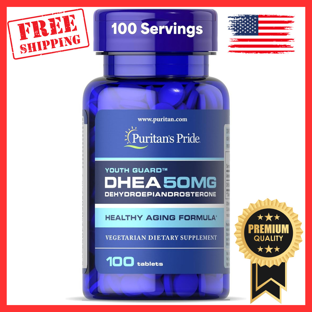 Puritan Pride DHEA 50mg Youth Guard Supplement Healthy Aging Men Women 100 Tabs