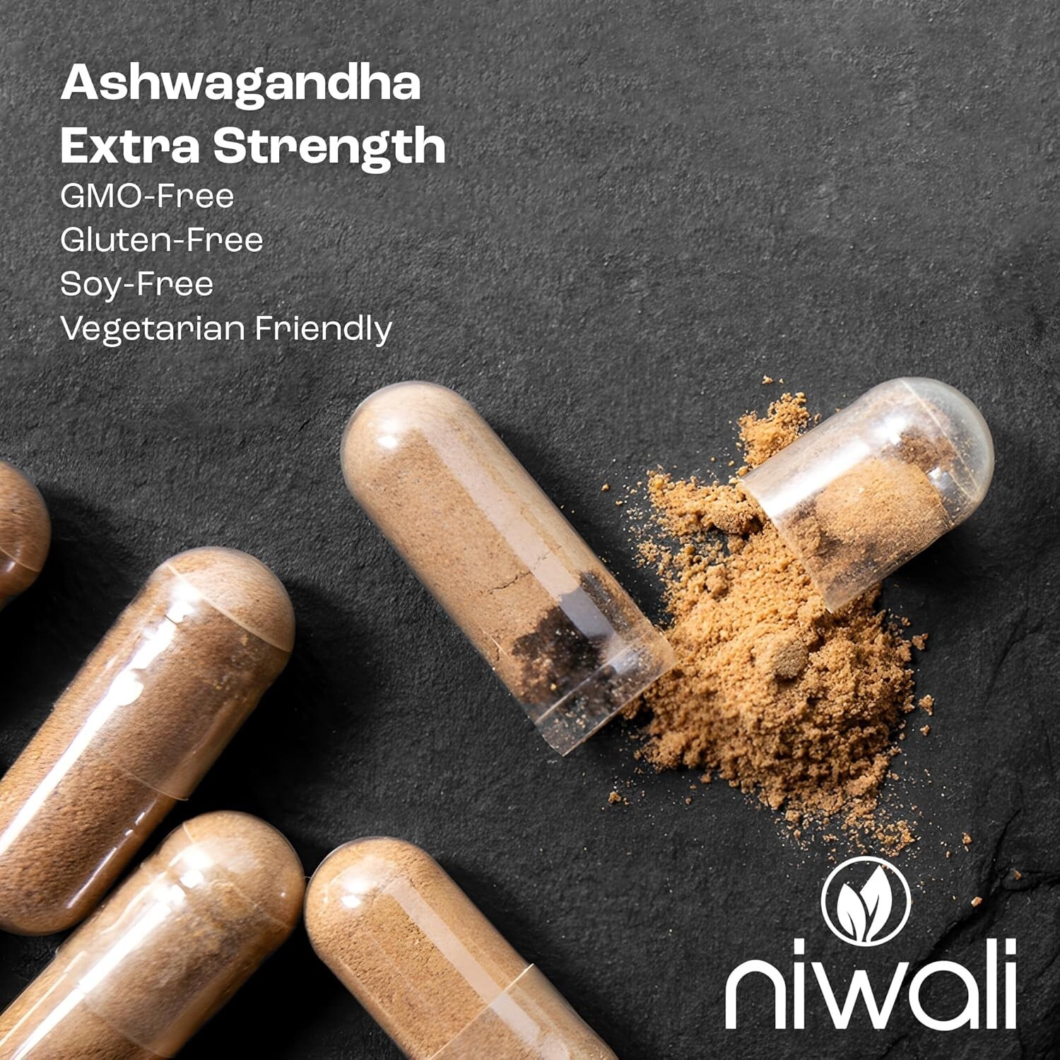 Ashwagandha Root Herbal Supplement Stress Relief, Mood, & Energy new 60Capsules
