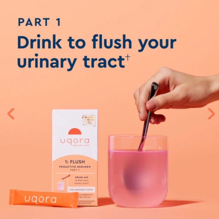 Uqora Flush Urinary Tract Drink Mix Pink Lemonade 30 Packets