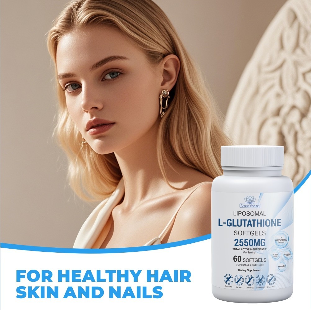 Liposomal L-Glutathione Supplement 2250mg Collagen Resveratrol Hyaluronic 2 Pack