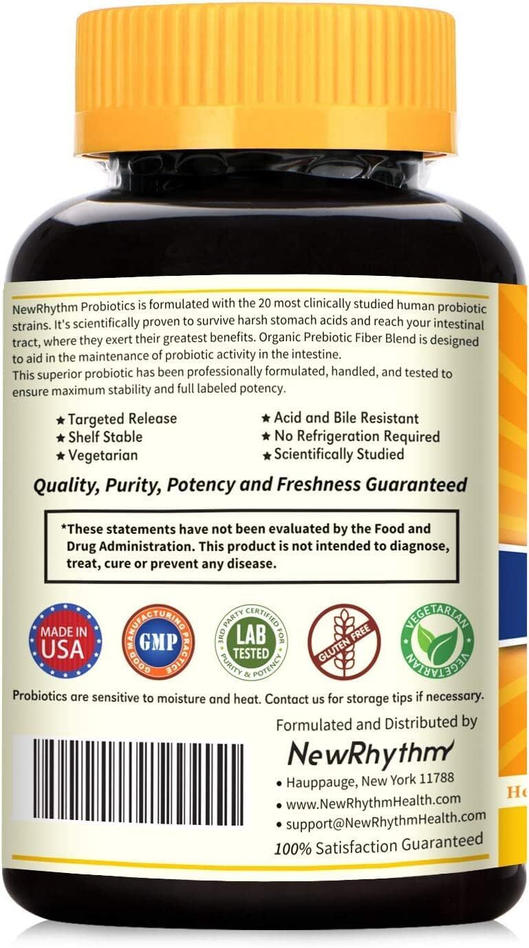 Newrhythm Probiotics 50 Billion Cfu 60 Capsules Digestive Immune Health Support