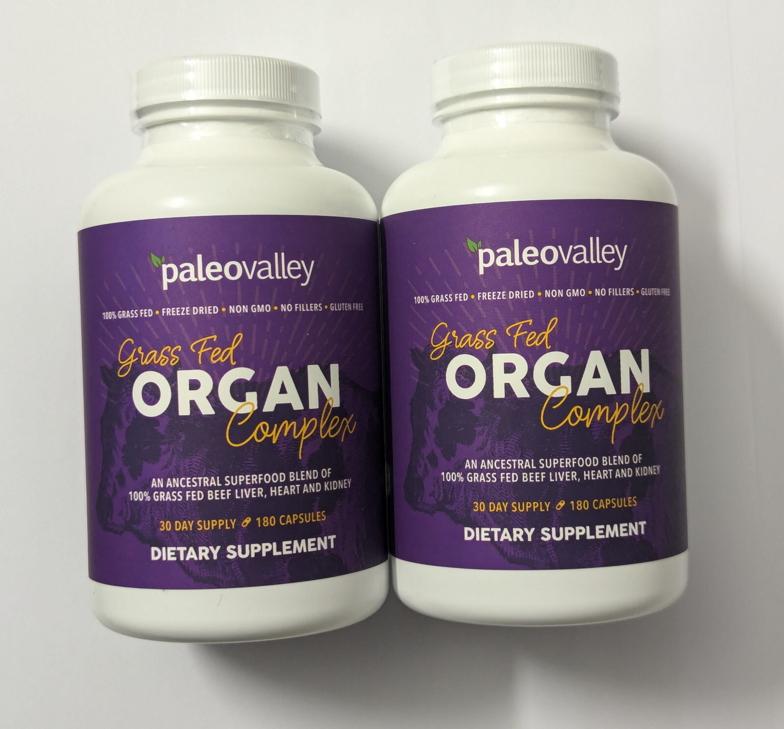 2 Pack – Grass Fed ORGAN Complex Paleovalley Beef Liver Heart Kidney Superfood