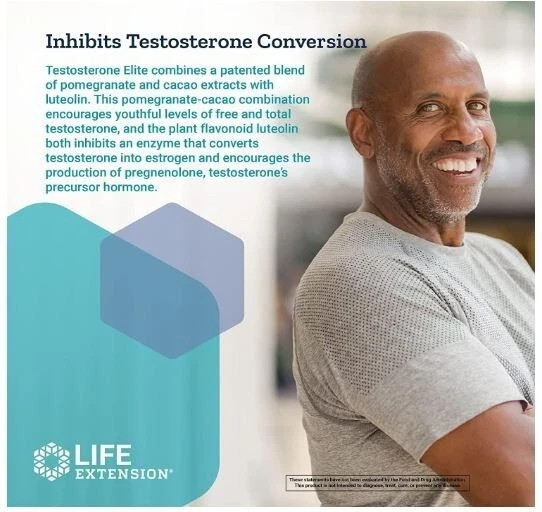 Life Extension Testosterone Elite for Testosterone Level Support 30 Veg Caps