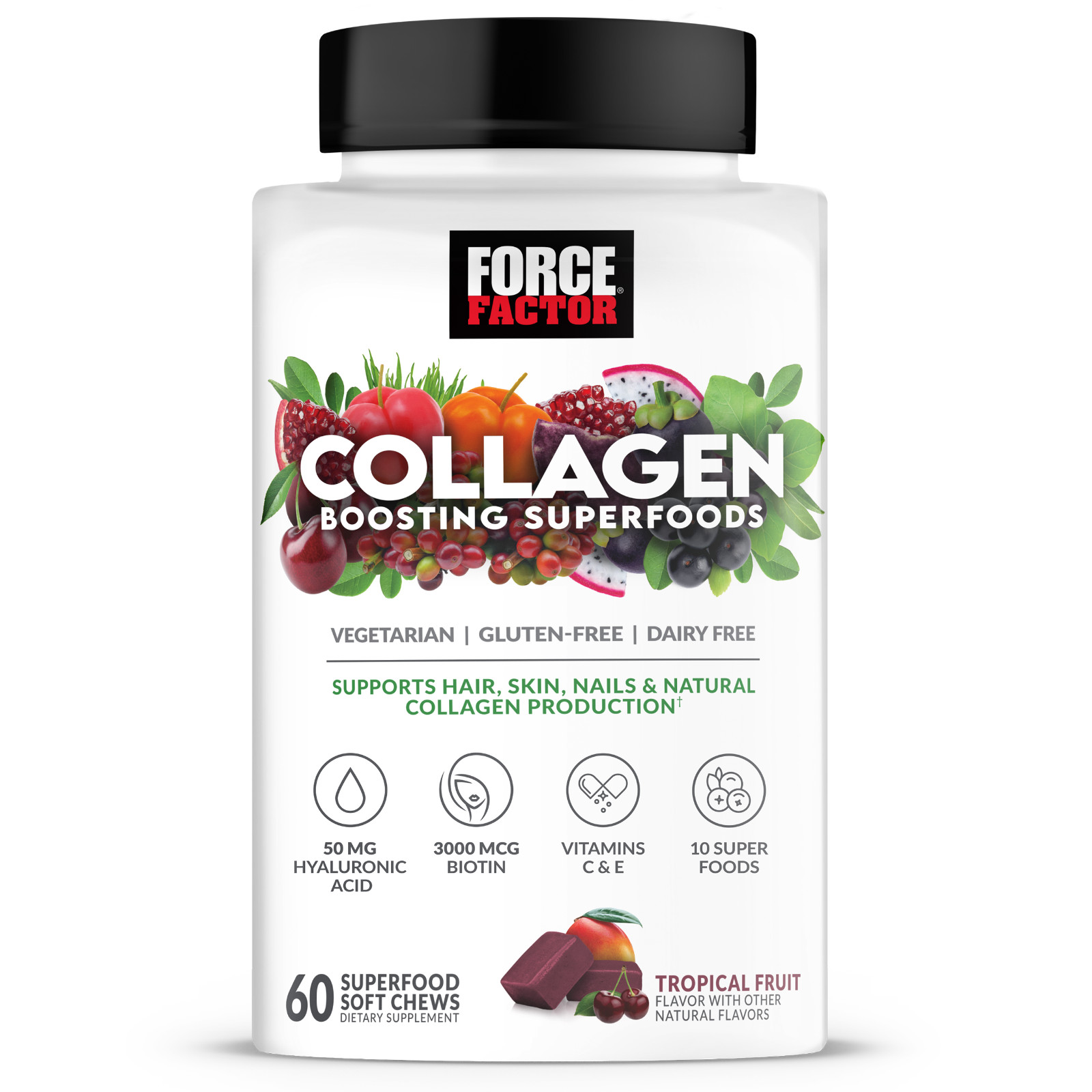 Force Factor Collagen Boosting Superfoods with Biotin, Hyaluronic Acid & Bamboo