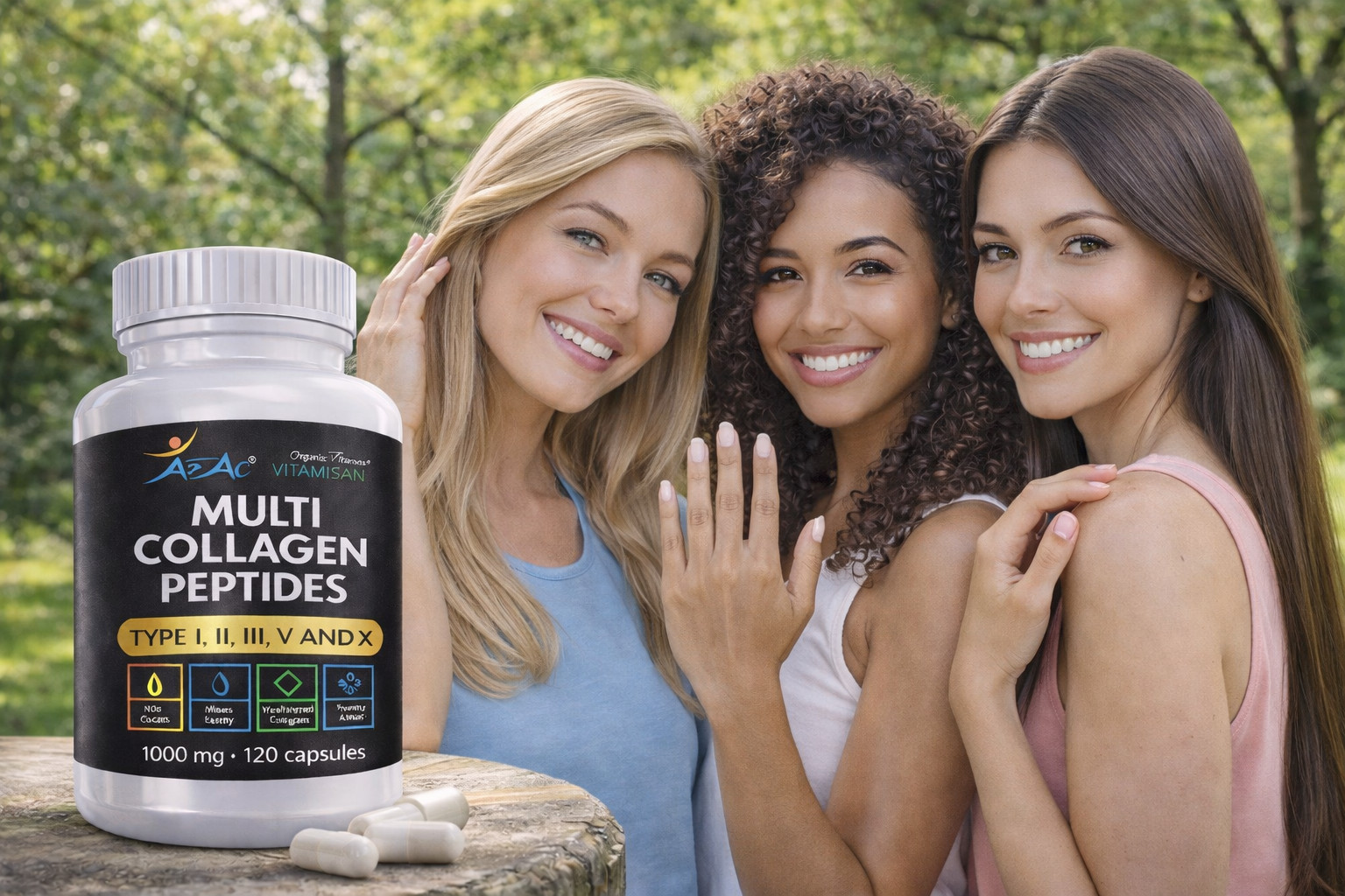 Total Collagen Protein Hydrolyzed Collagen Supplement 120 Caps paleo no gmo