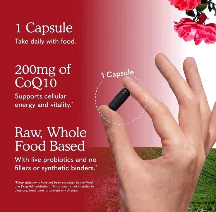 Garden of Life RAW CoQ10, 200mg, 60 Vegan Capsules, Exp. 08/26