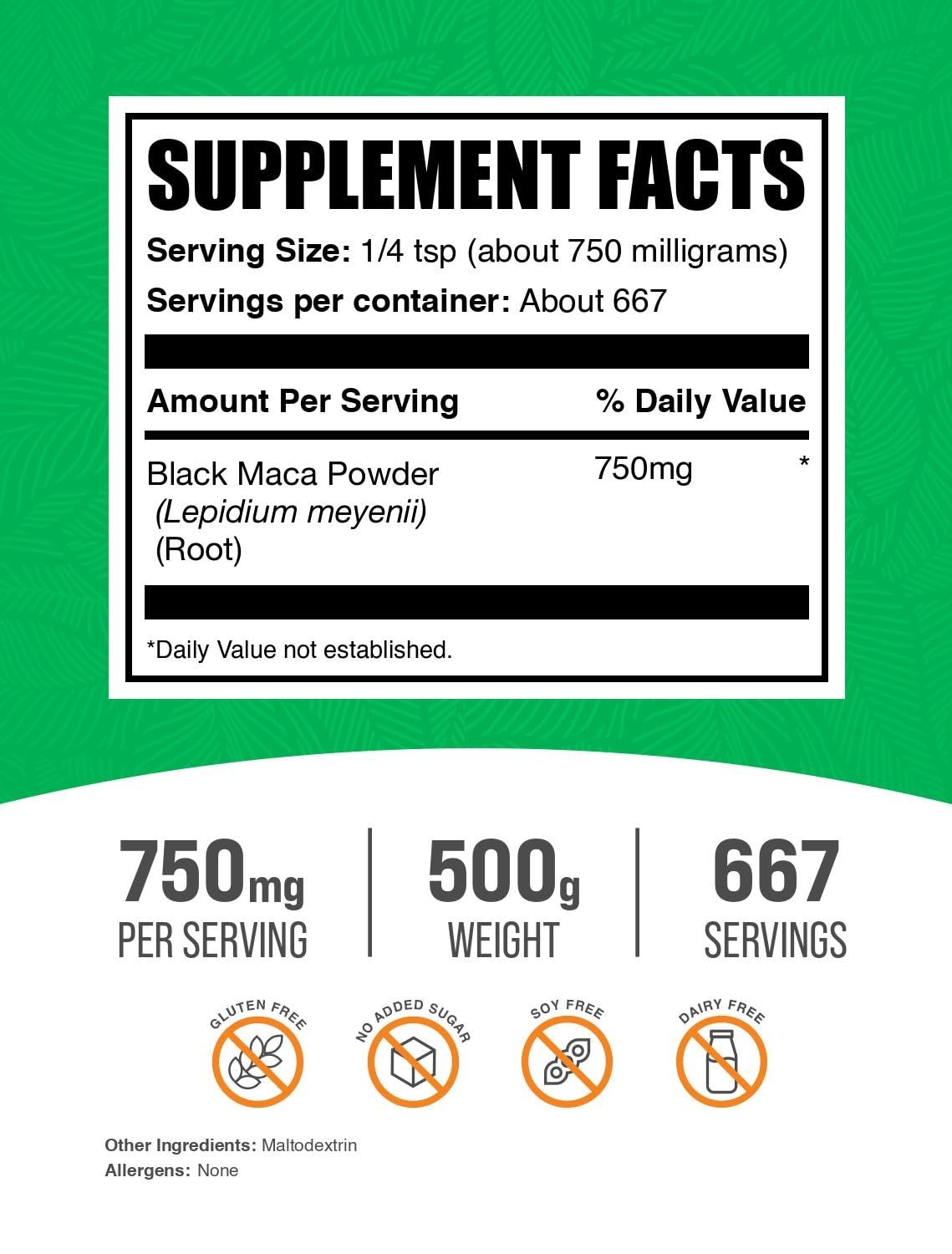 Black Maca Root Powder 1.1 Lb Natural Nutrients Daily Wellness Supplement
