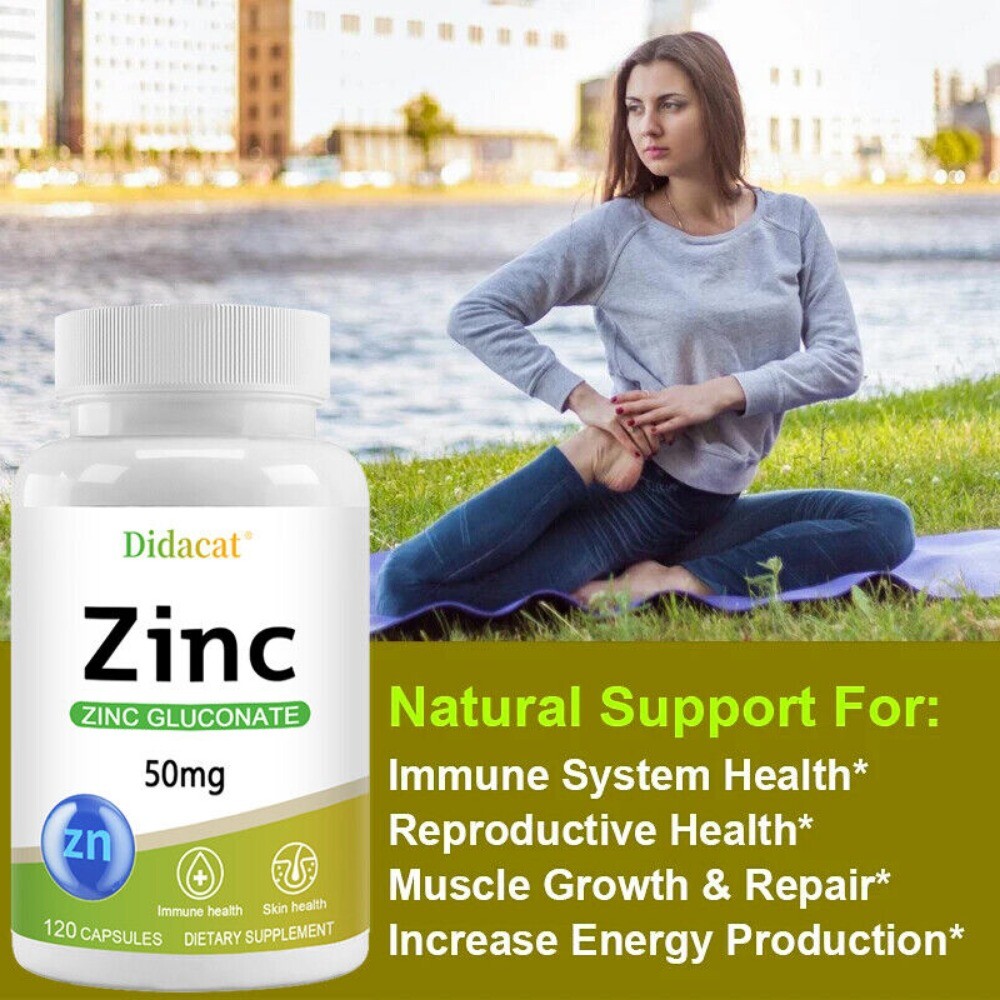 Zinc Gluconate, 50 mg, 30 To 120 Caps Immune Health and Antioxidant Support