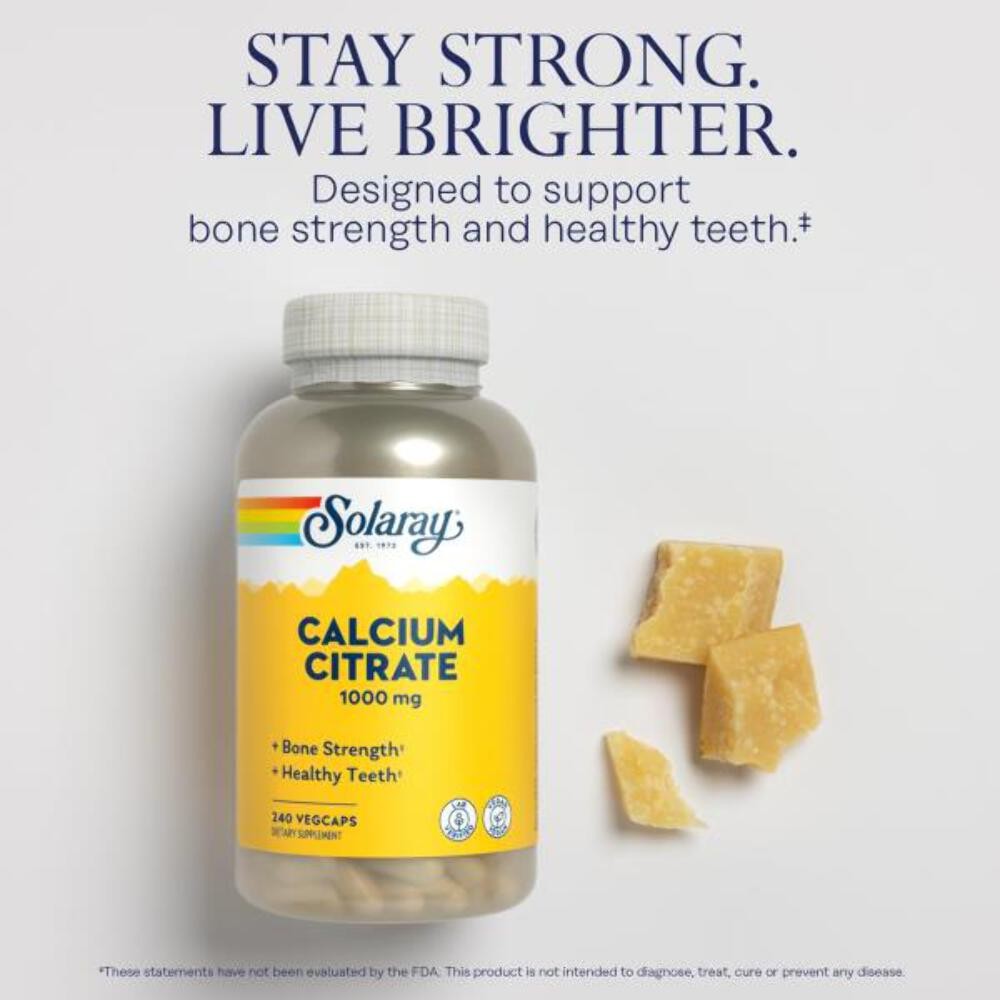 10/28 Solaray Calcium Citrate 1000mg – Chelated Calcium Supplement – Supports Bo