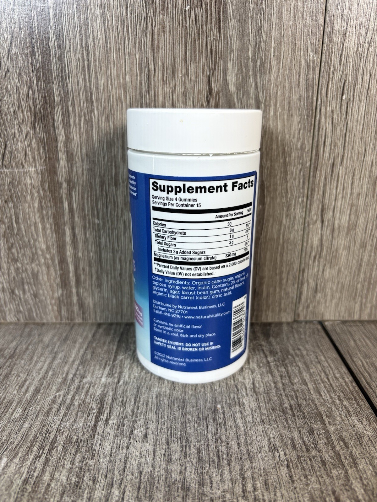 Natural Vitality Calm Gummies Magnesium Supplement Raspberry-Lemon Exp 8/2026