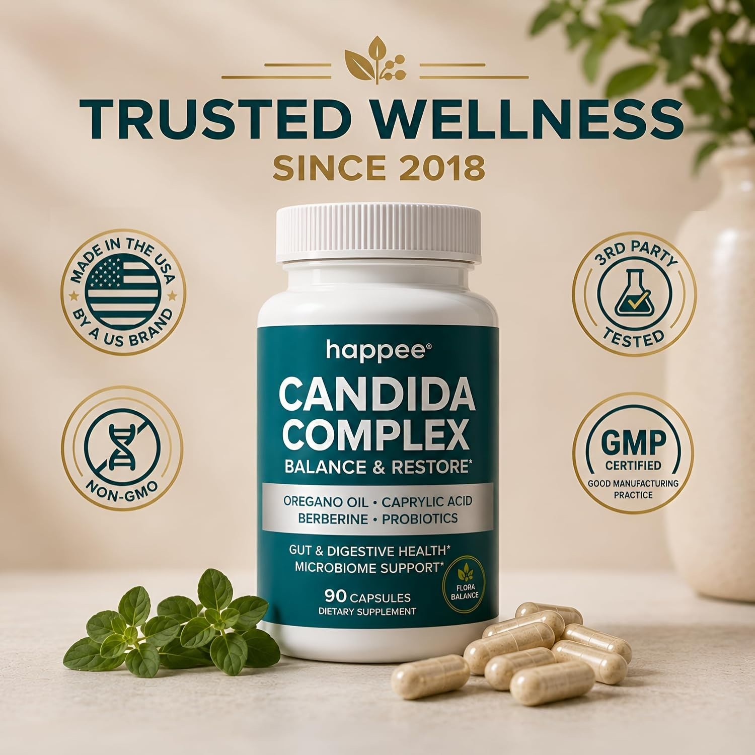 Candida Cleanse Detox Supplement Gut & Digestive Health Yeast Overgrowth Support