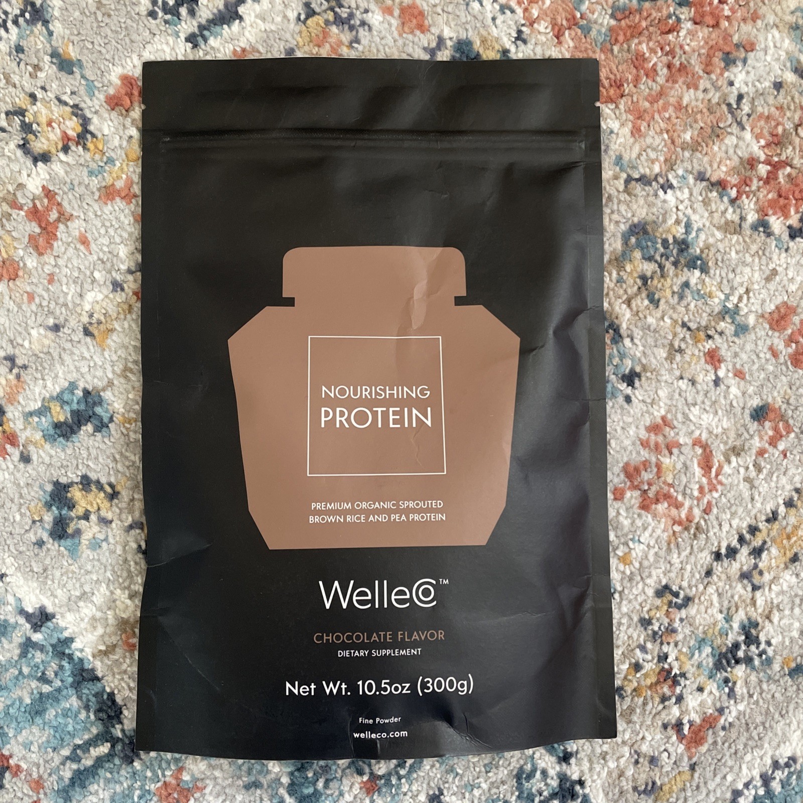 WelleCo Nourishing Protein Chocolate 10.5 oz Brown Rice & Pea BB 10/26 New