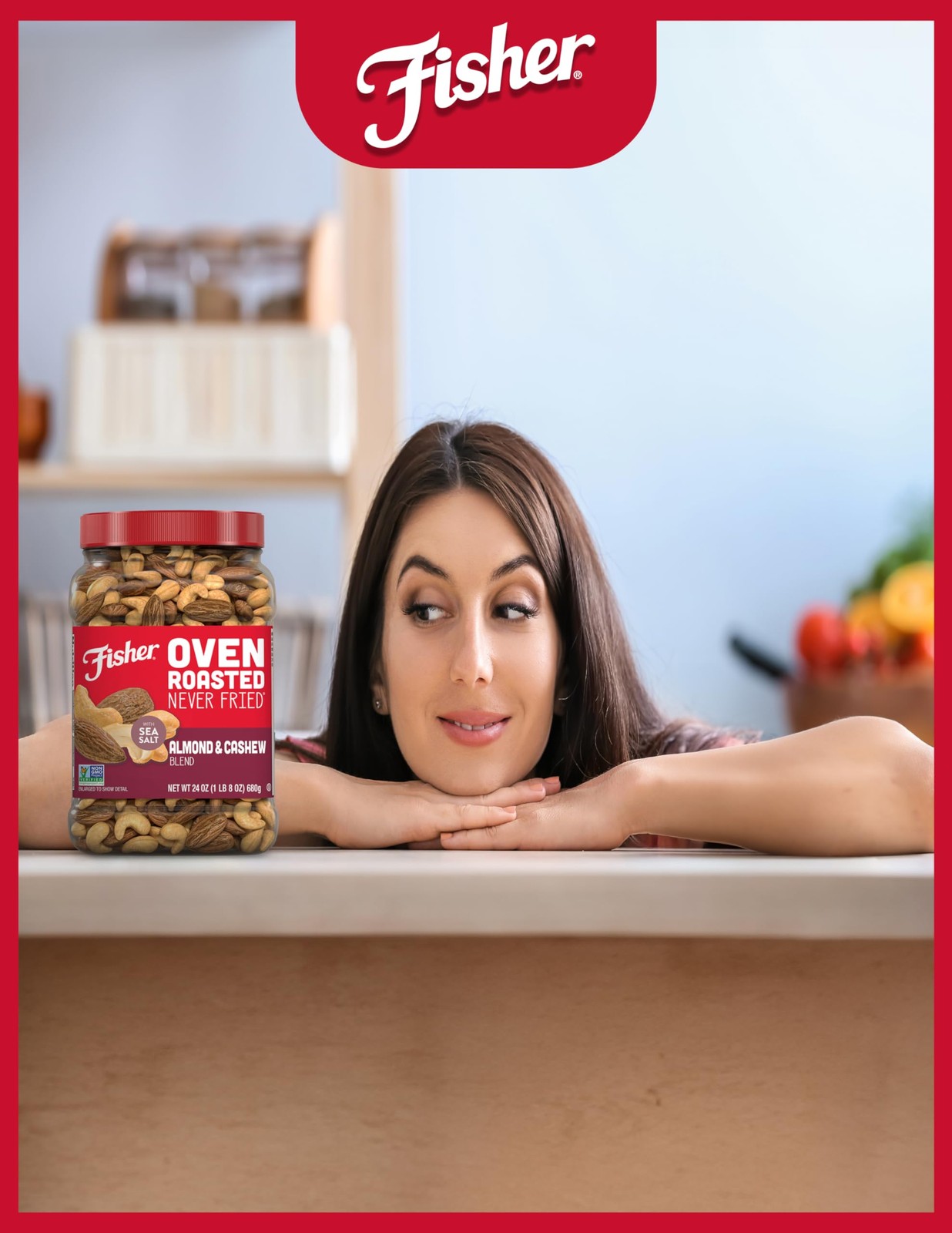Fisher Oven Roasted Never Fried Almond & Cashew Blend, 1.5 Pound (Pack of 1)