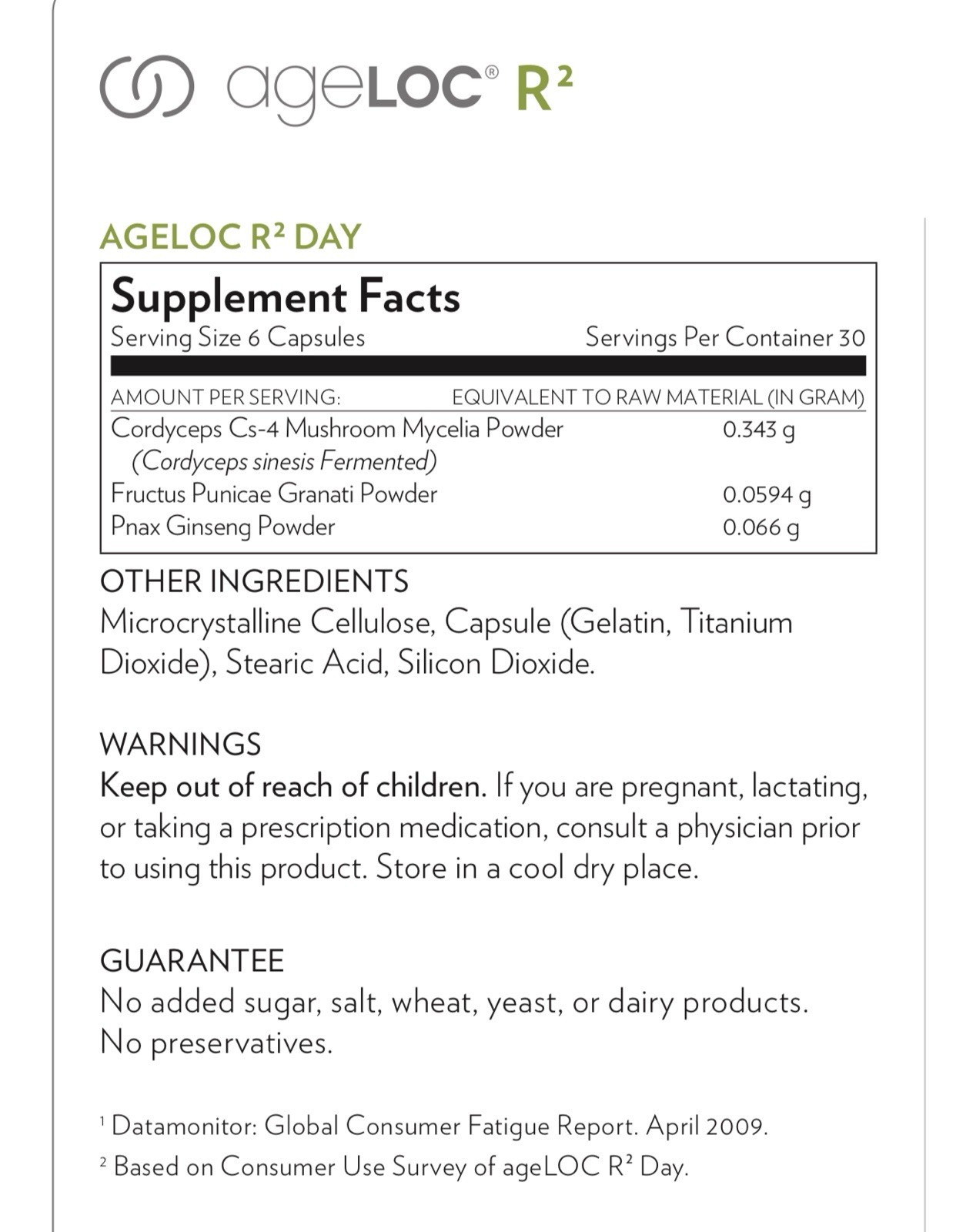 Nu Skin Nuskin Pharmanex ageLOC R2 Day Vitality support energy renew recharge