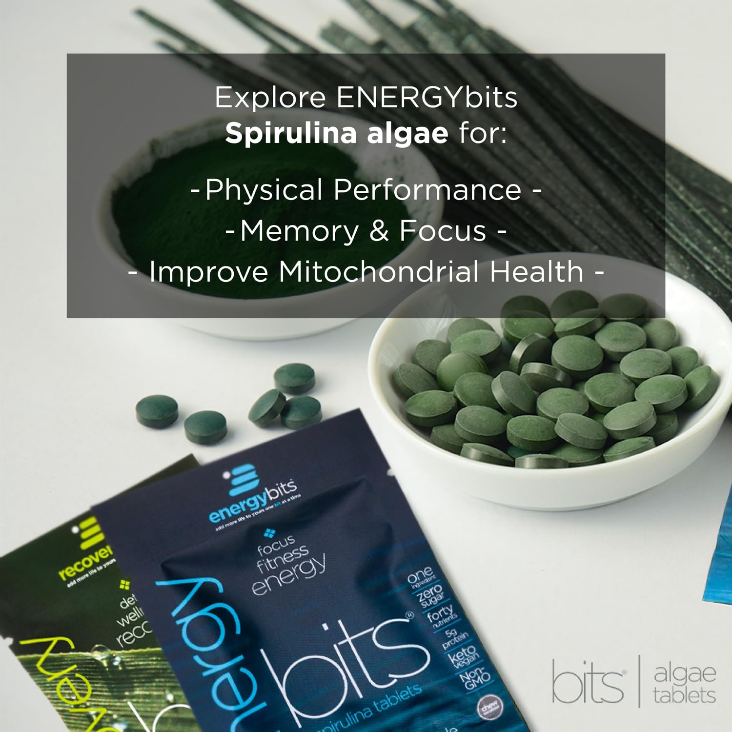 ENERGYBITS – Organic Spirulina Tablets – Plant-Based Algae Superfood – for Fo…